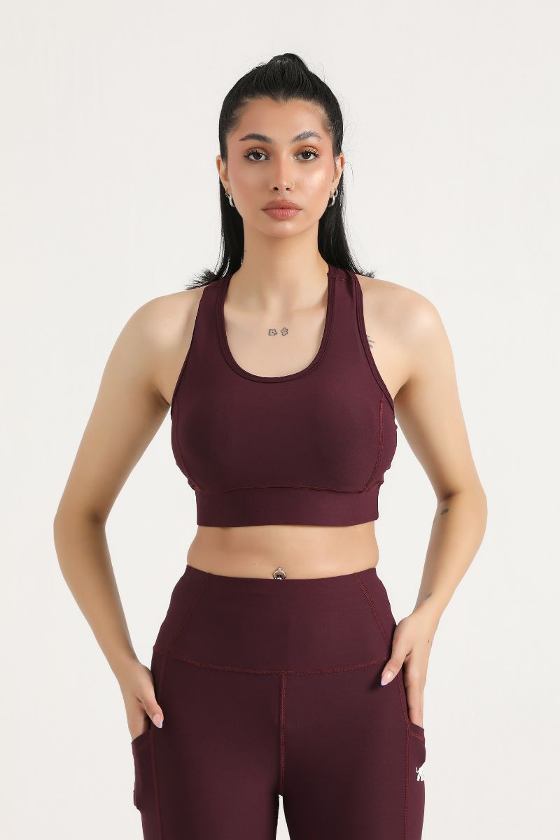 Maroon sports bra online