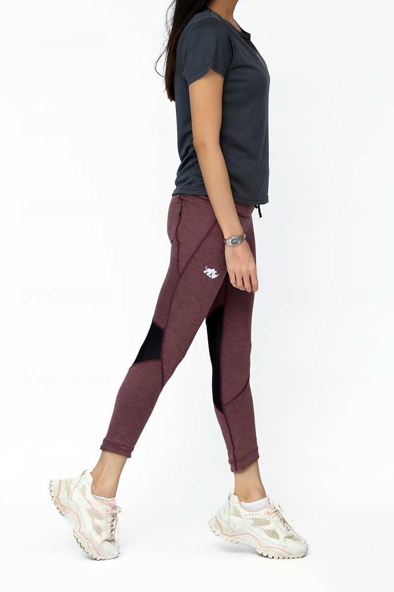 Maroon mesh cheap leggings