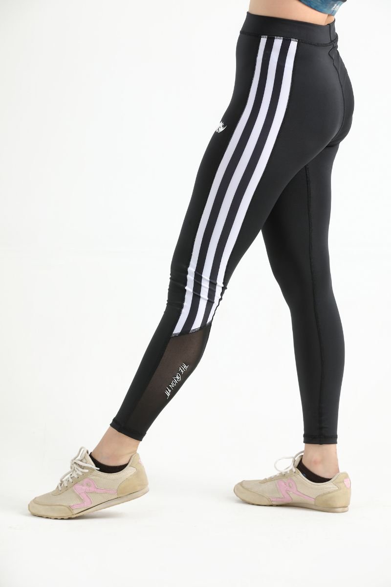 QUEEN MESH STRIPPED LEGGINGS - The Orion Fit