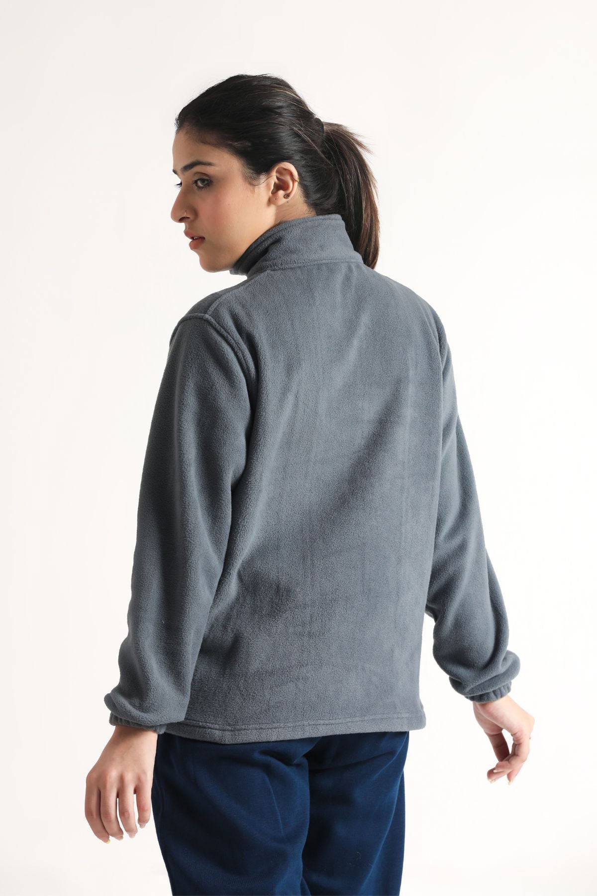 SCULPT QUARTER ZIP CLOUD JACKET- GREY - The Orion Fit