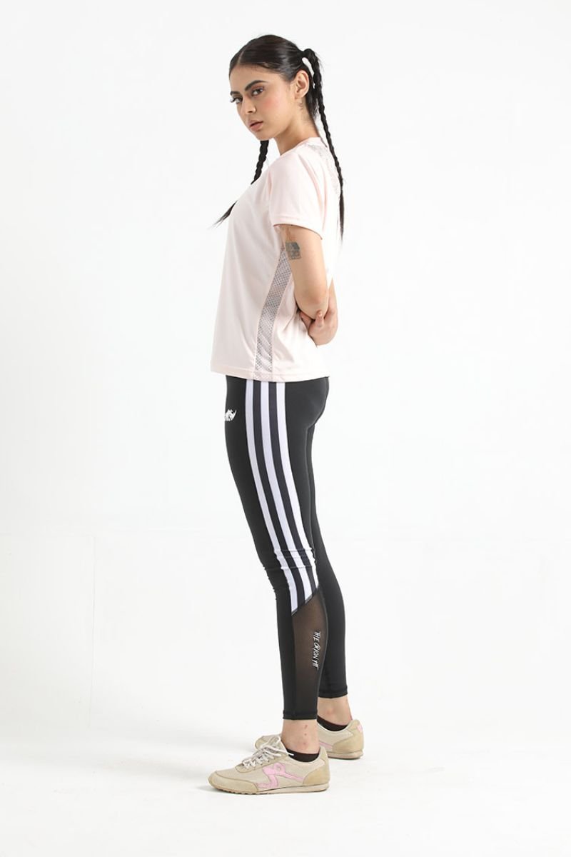 SHADOW WHITE STRIPED SET (TOP+BOTTOM) - The Orion Fit