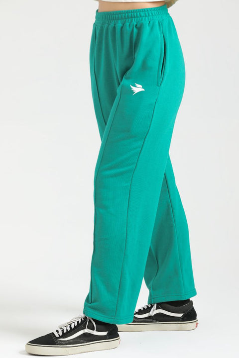 ULTRA COMFORT FLARE FIT TROUSERS-MINT GREY