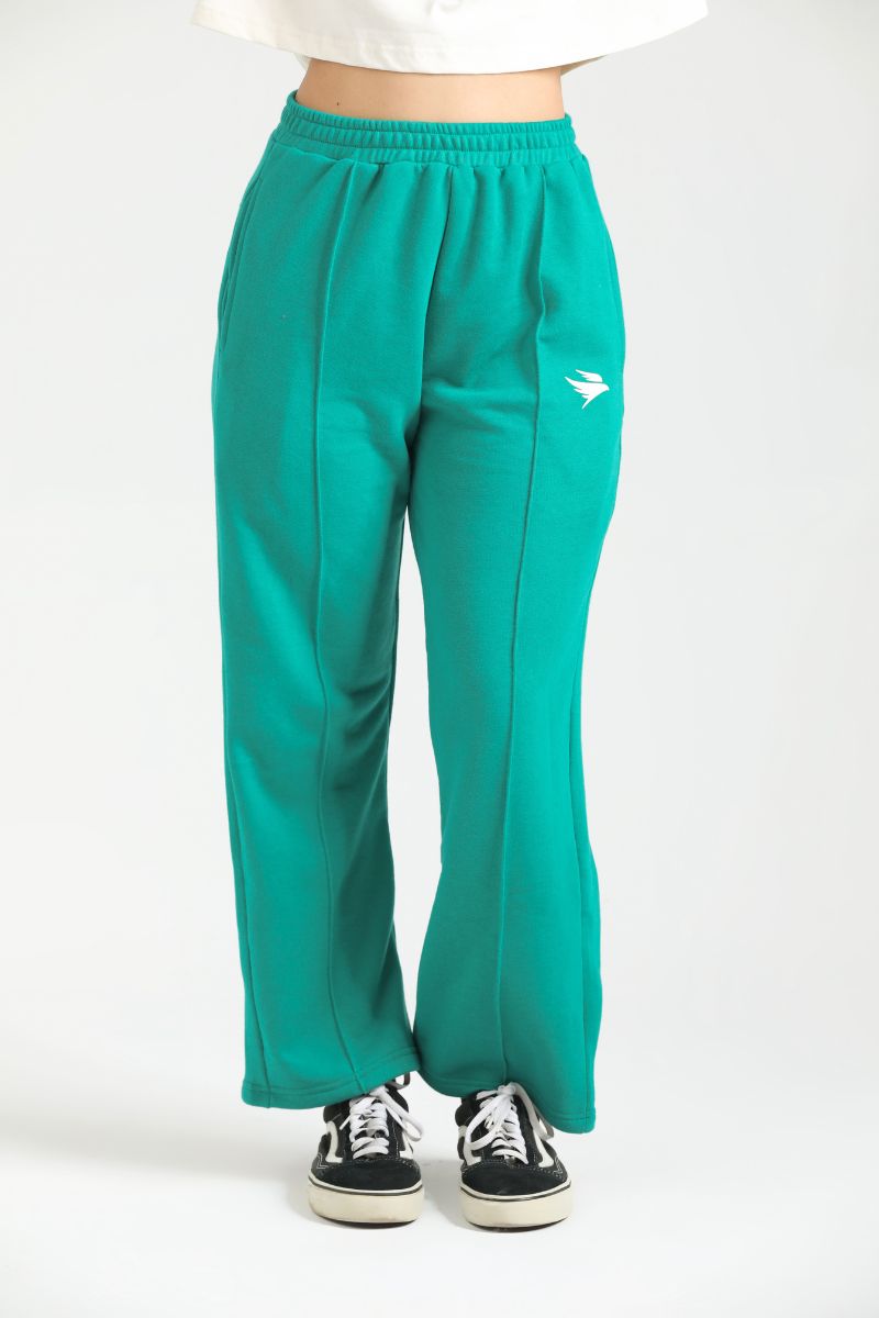 ULTRA COMFORT FLARE FIT TROUSERS-MINT GREY