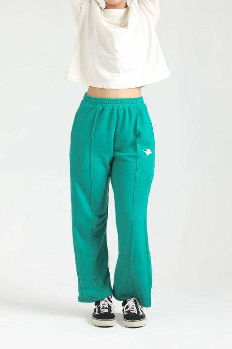 ULTRA COMFORT FLARE FIT TROUSERS-MINT GREY