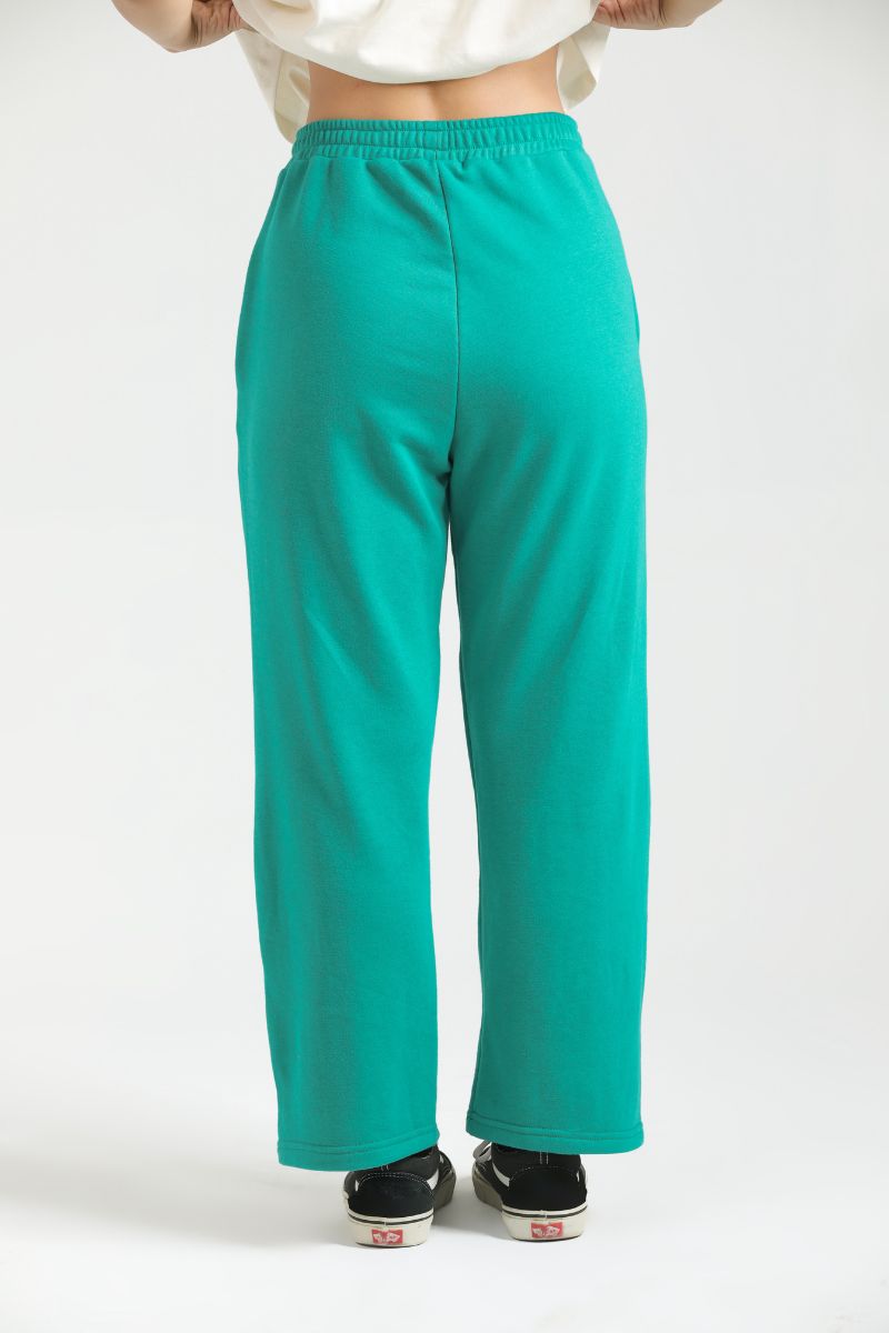 ULTRA COMFORT FLARE FIT TROUSERS-MINT GREY