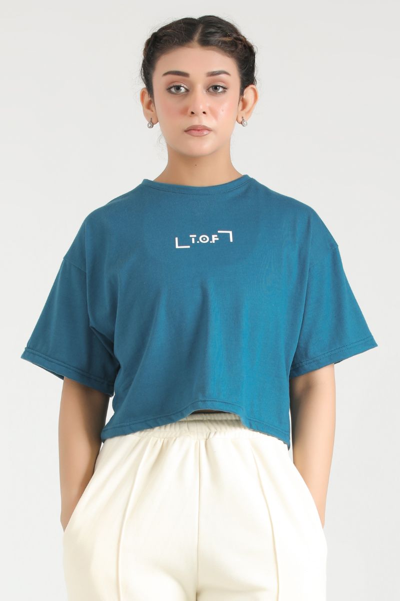 PULSE CLOUD FIT CROP TOP- TEAL