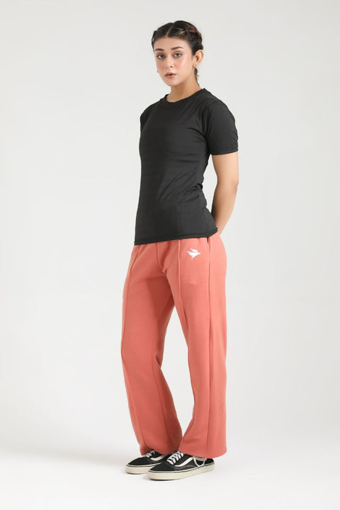 ULTRA COMFORT FLARE FIT TROUSERS-ROSE PINK