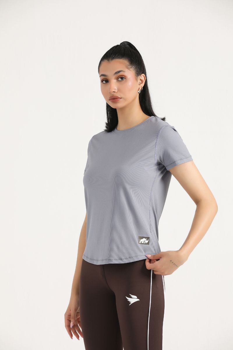 PULSE MID LENGTH TEE-GREY