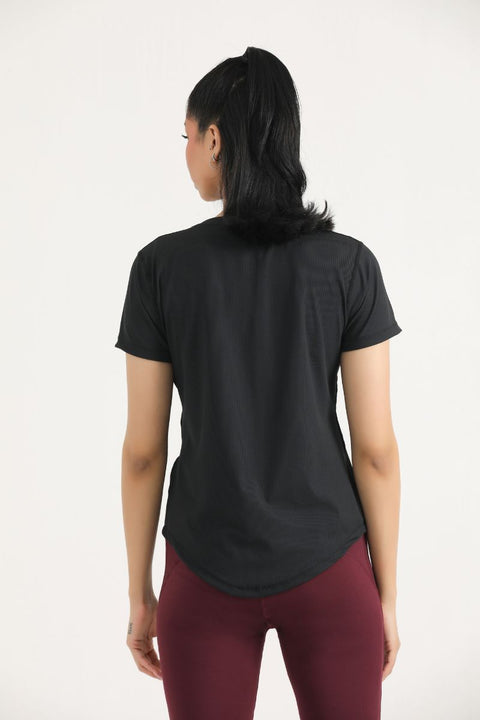 PULSE MID LENGTH TEE-BLACK