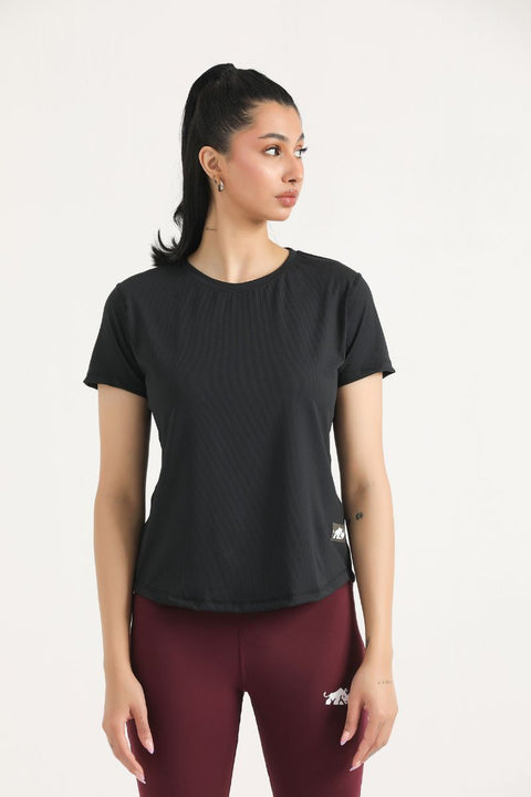 PULSE MID LENGTH TEE-BLACK