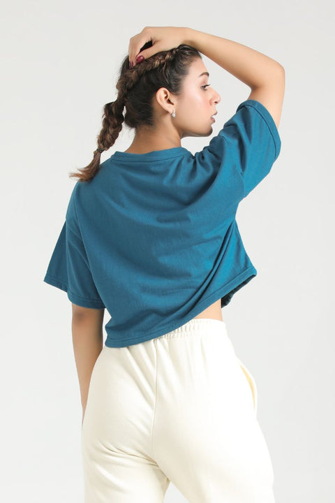 PULSE CLOUD FIT CROP TOP- TEAL