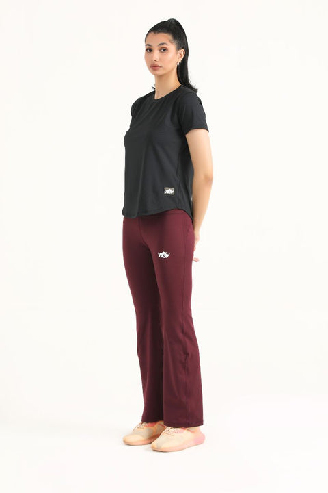 FUSION FLARE LEGGINGS- MAROON