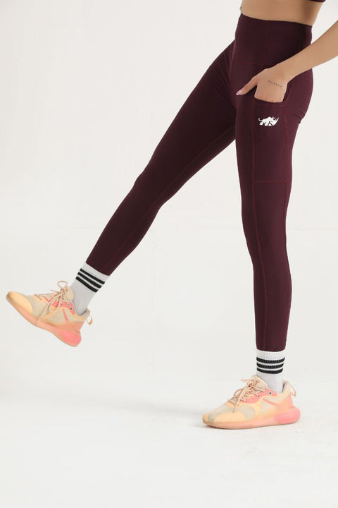 PRO ZERO LEGGINGS- BURGUNDY