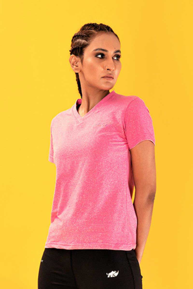 ALPHA COTTON STRETCH TEE-PINK - The Orion Fit