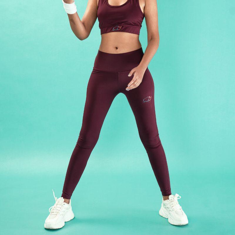 ALPHA HIGH WAISTED LEGGINGS-MAROON - The Orion Fit