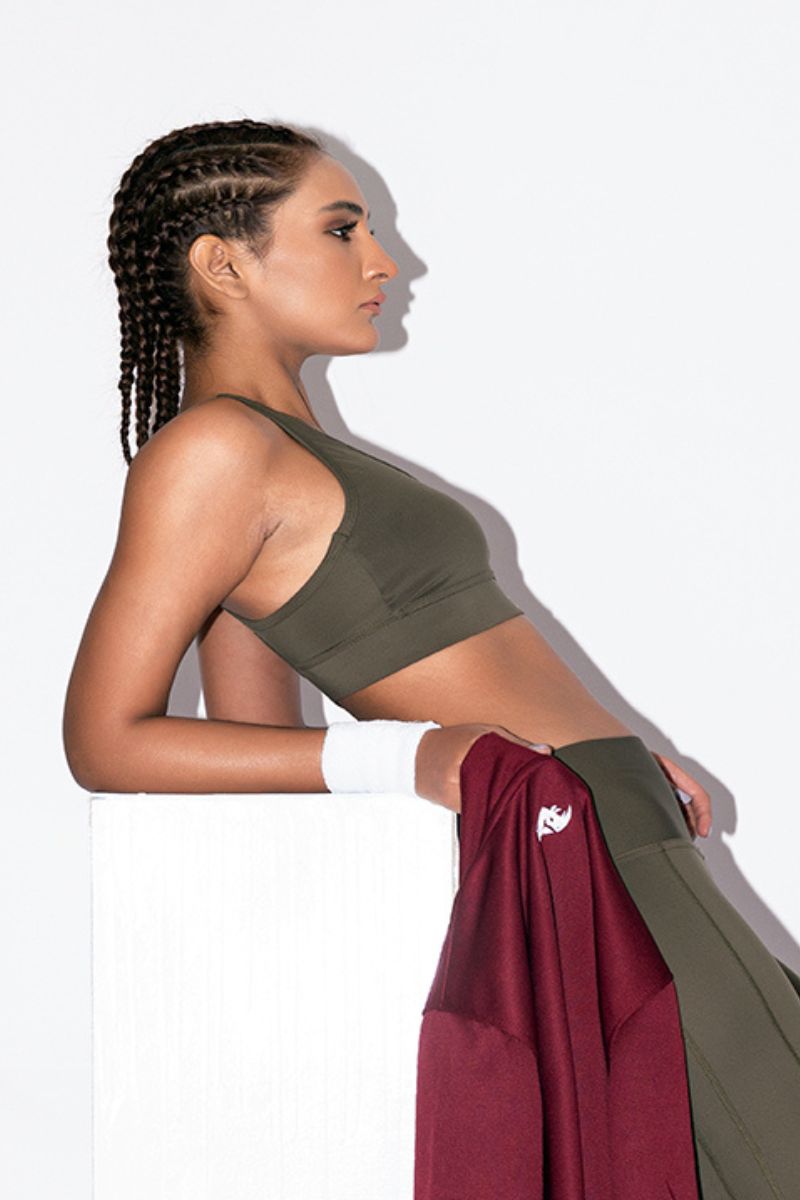 ALPHA SPORTS BRA - OLIVE GREEN - The Orion Fit