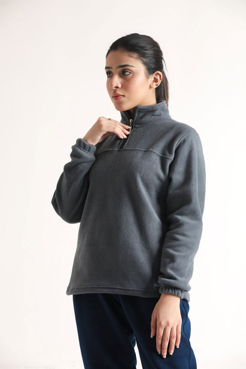 SCULPT QUARTER ZIP CLOUD JACKET- GREY - The Orion Fit