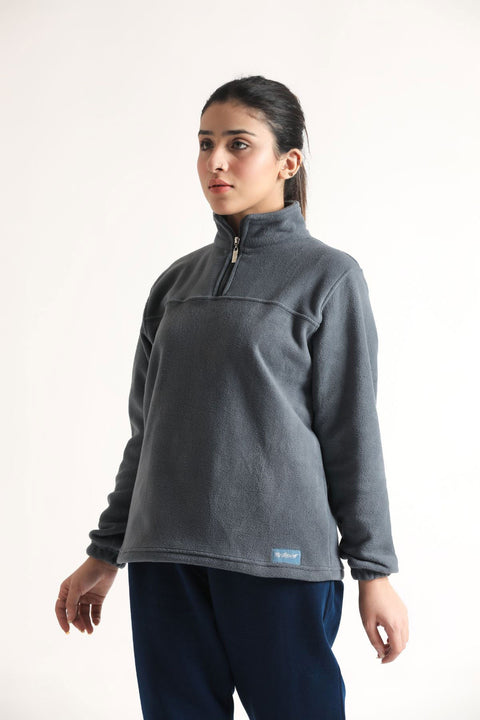 SCULPT QUARTER ZIP CLOUD JACKET- GREY - The Orion Fit