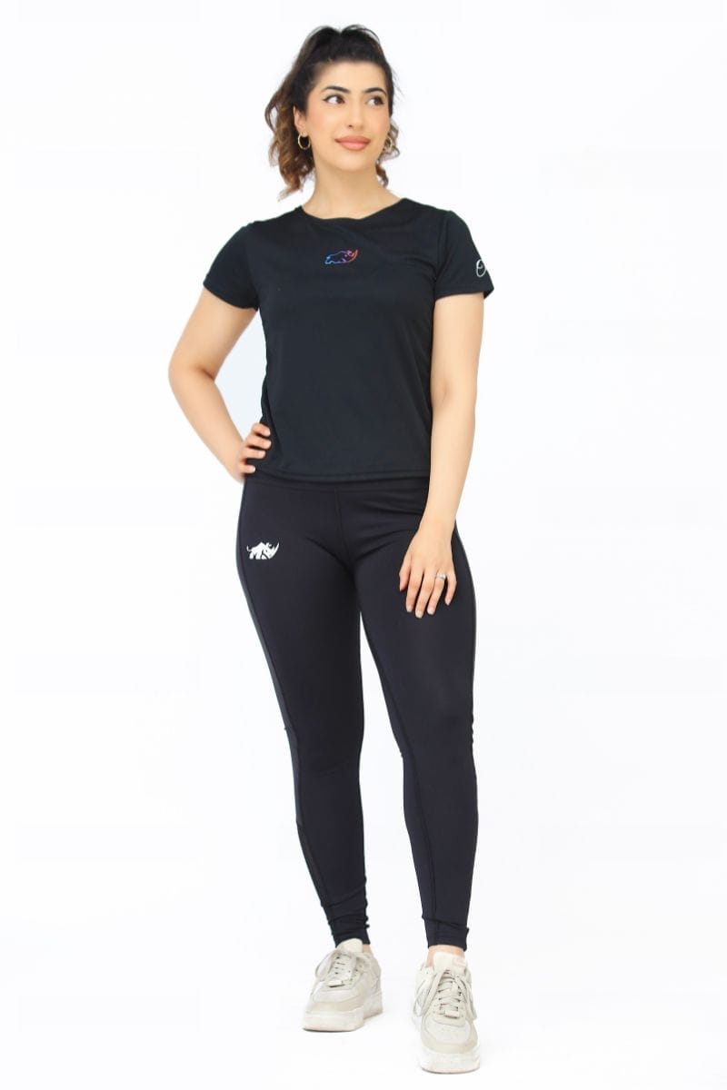 THE INFINITY BLACK SET (SHIRT+LEGGINGS) - The Orion Fit